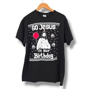 Delta Pro Weight Go Jesus Its Your Birthday‎ Graphic Print Tee L